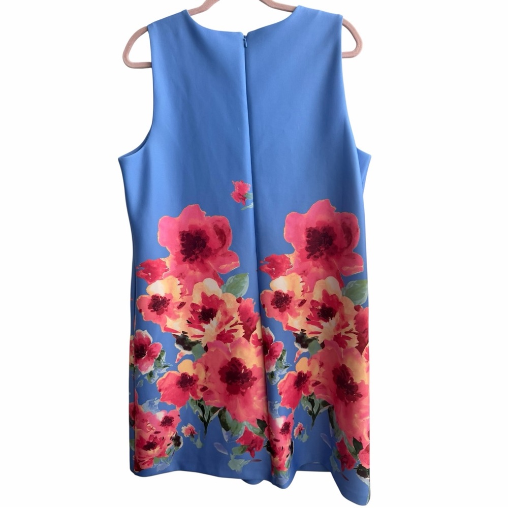 Anne Klein Floral Print Scuba Stretch Sleeveless Dress NEW size 12 - Picture 4 of 9